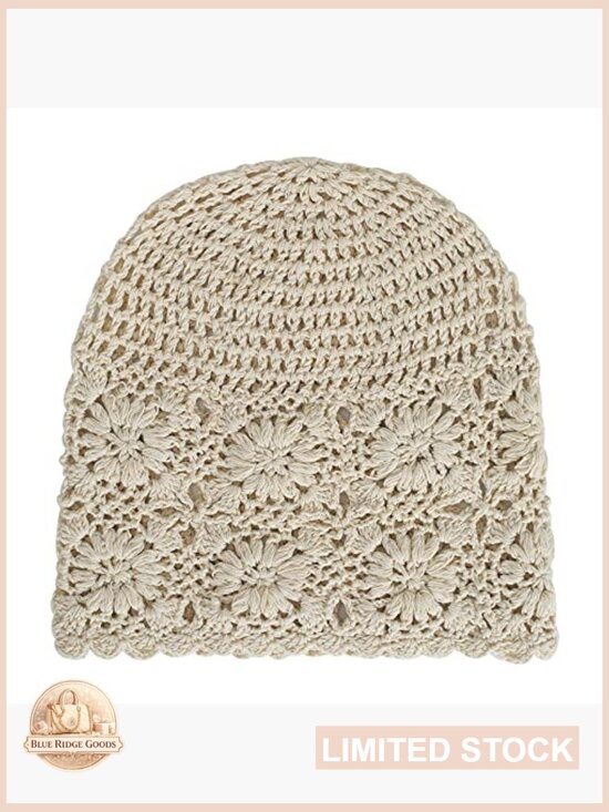 Handmade Knit Crochet Slouchy Beanie Hat Summer Spring Fall Lightweight Soft main image 7